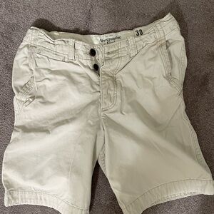 ABERCROMBIE & FITCH Shorts Men's 30x10 Tan‎ Drawstring Chino Vintage Outdoor Y2K